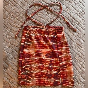 Abstract print mini skirt